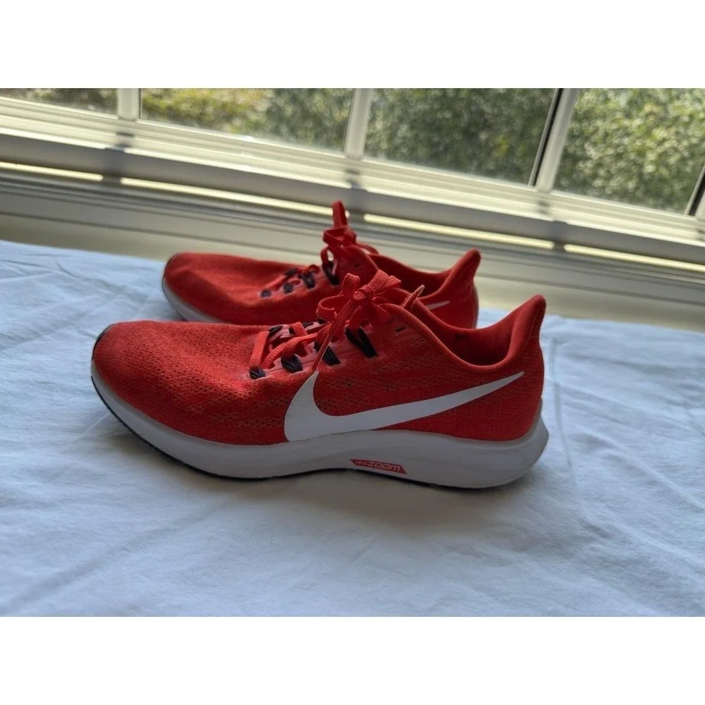 Nike Sneakers Womens 7.5 Orange‎ White Running Shoes Zoom Pegasus 36 Lightweight